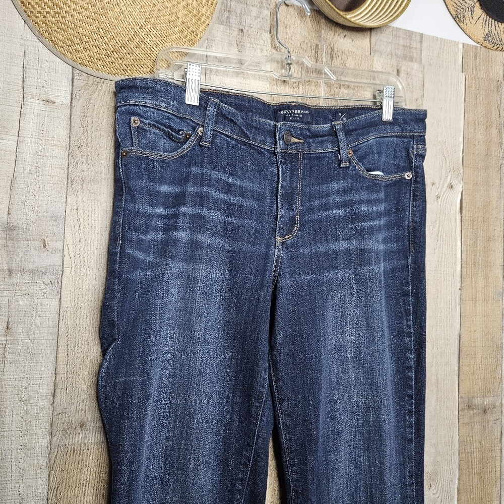 Lucky Brand Mid-rise Straight Leg Blue Denim Jeans Size 12/31 Ankle - Picture 2 of 12